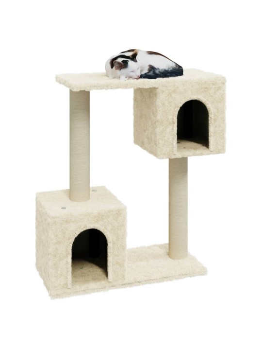 Škrabadlo pro kočky se sisalovými sloupky krémové 60 cm