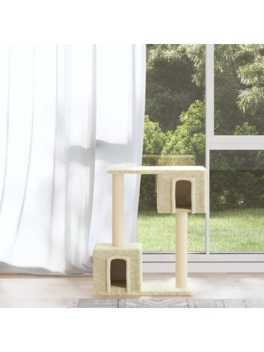 Škrabadlo pro kočky se sisalovými sloupky krémové 60 cm