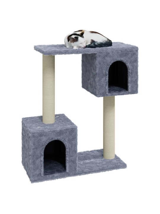 Škrabadlo pro kočky se sisalovými sloupky světle šedé 60 cm
