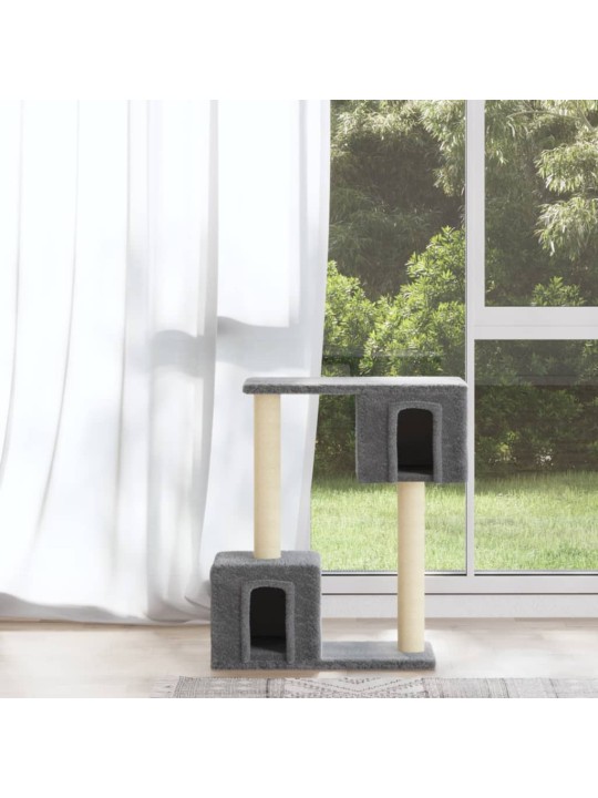 Škrabadlo pro kočky se sisalovými sloupky světle šedé 60 cm