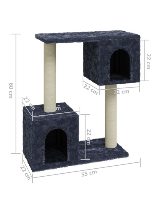 Škrabadlo pro kočky se sisalovými sloupky tmavě šedé 60 cm