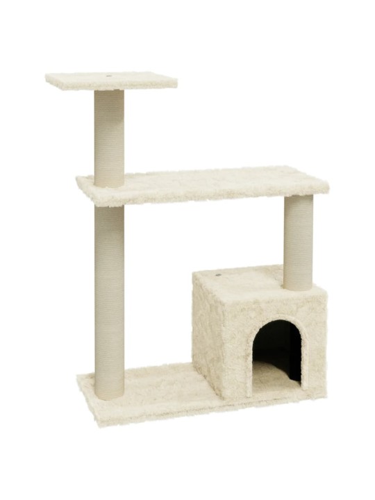 Škrabadlo pro kočky se sisalovými sloupky krémové 70 cm