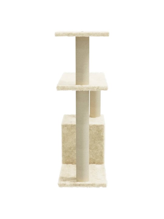 Škrabadlo pro kočky se sisalovými sloupky krémové 70 cm