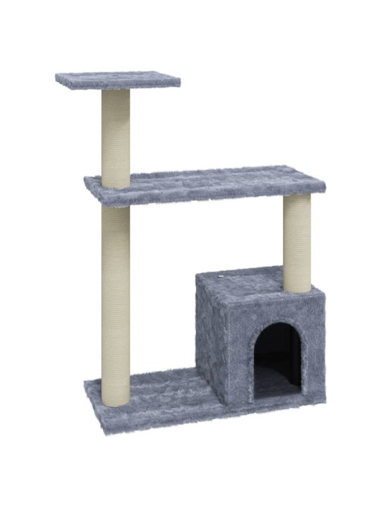 Škrabadlo pro kočky se sisalovými sloupky světle šedé 70 cm