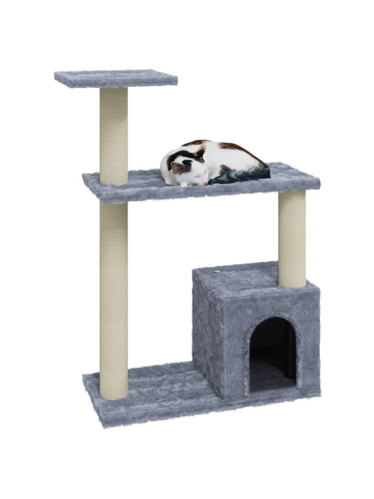 Škrabadlo pro kočky se sisalovými sloupky světle šedé 70 cm