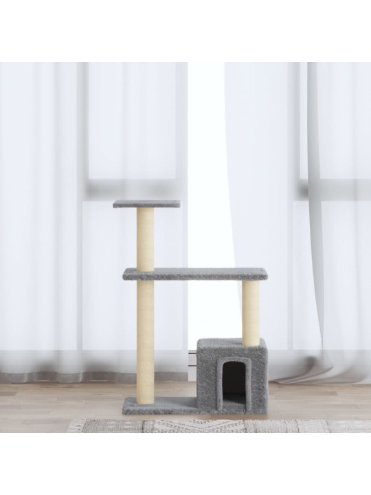 Škrabadlo pro kočky se sisalovými sloupky světle šedé 70 cm
