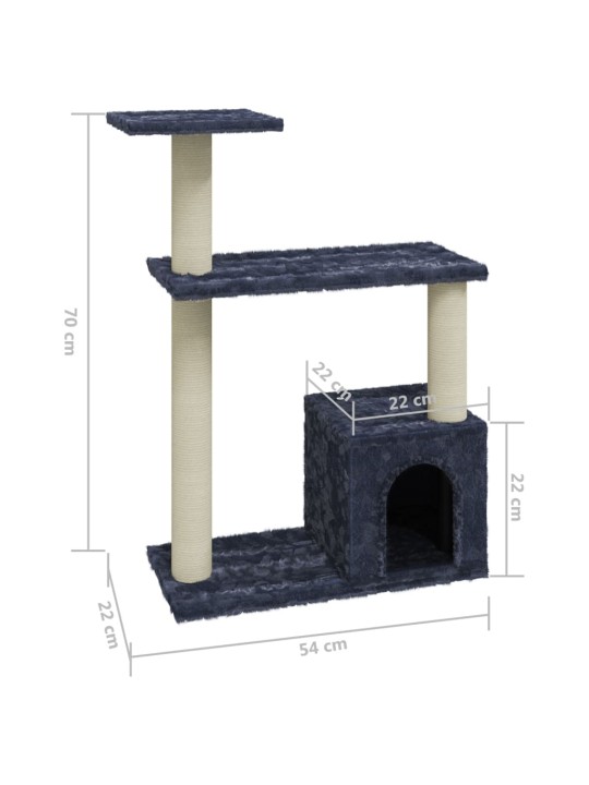 Škrabadlo pro kočky se sisalovými sloupky tmavě šedé 70 cm