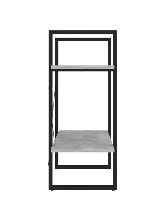 Knihovna se 2 policemi betonově šedá 60 x 30 x 70 cm kompozit