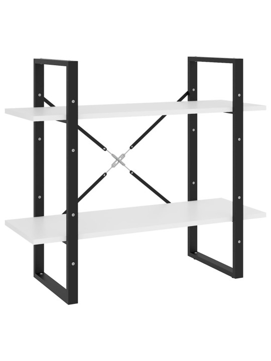 Knihovna se 2 policemi bílá 80 x 30 x 70 cm kompozitní dřevo