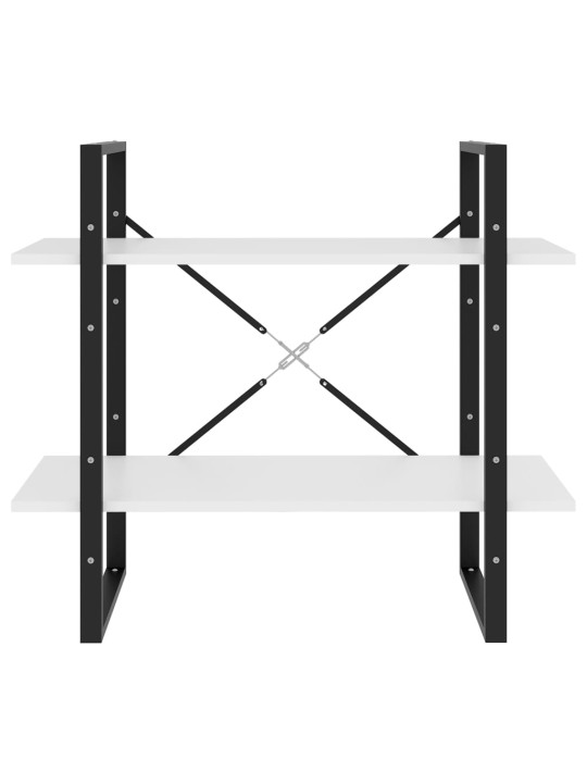 Knihovna se 2 policemi bílá 80 x 30 x 70 cm kompozitní dřevo