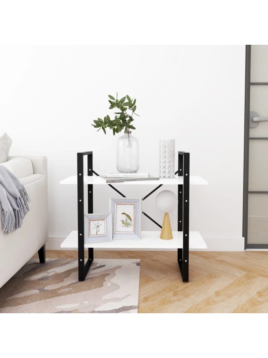 Knihovna se 2 policemi bílá 80 x 30 x 70 cm kompozitní dřevo