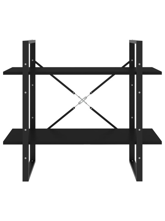 Knihovna se 2 policemi černá 80 x 30 x 70 cm kompozitní dřevo