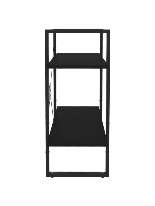 Knihovna se 2 policemi černá 80 x 30 x 70 cm kompozitní dřevo