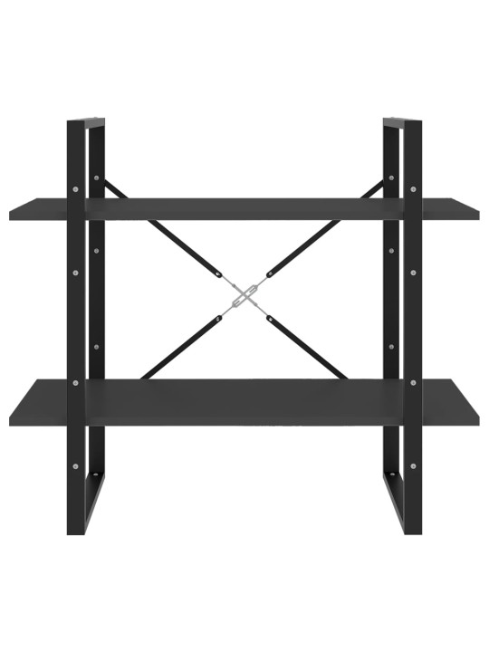 Knihovna se 2 policemi šedá 80 x 30 x 70 cm kompozitní dřevo