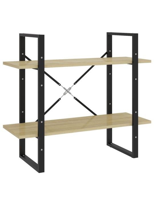 Knihovna se 2 policemi dub sonoma 80x30x70 cm kompozitní dřevo