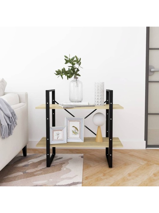 Knihovna se 2 policemi dub sonoma 80x30x70 cm kompozitní dřevo