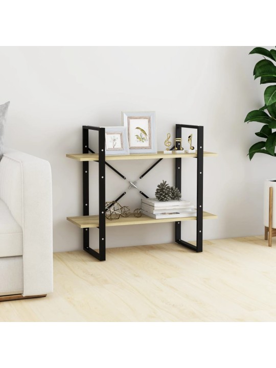 Knihovna se 2 policemi dub sonoma 80x30x70 cm kompozitní dřevo
