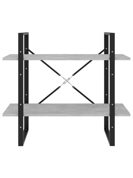 Knihovna se 2 policemi betonově šedá 80 x 30 x 70 cm kompozit