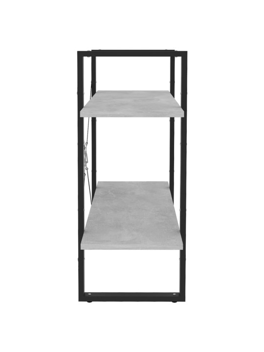 Knihovna se 2 policemi betonově šedá 80 x 30 x 70 cm kompozit