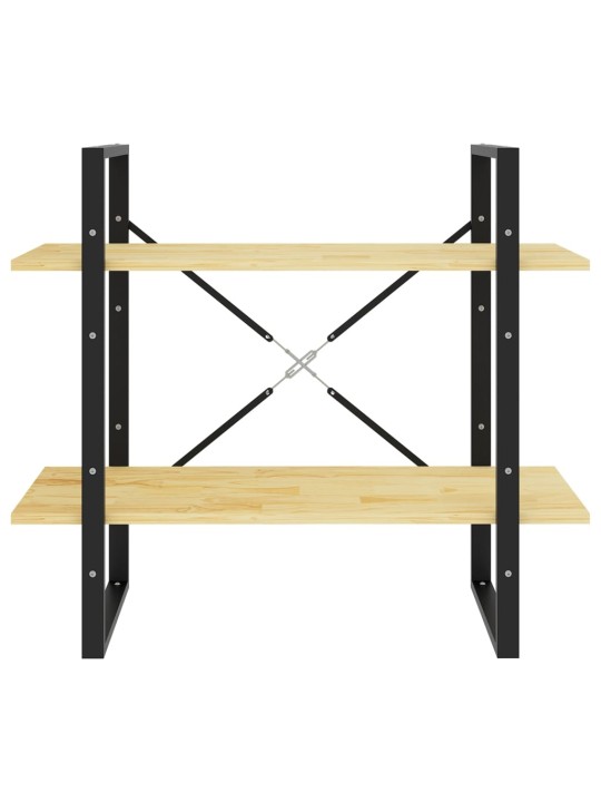 Knihovna se 2 policemi 80 x 30 x 70 cm masivní borovice