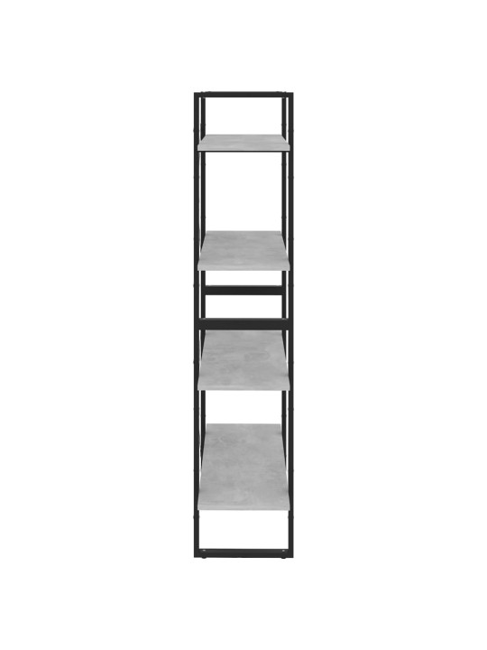 Knihovna se 4 policemi betonově šedá 80 x 30 x 140 cm kompozit