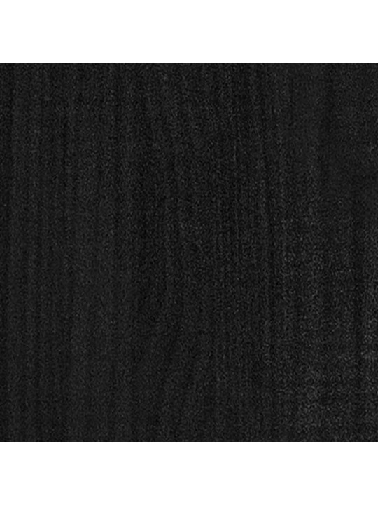 Knihovna se 4 policemi černá 80 x 30 x 140 cm masivní borovice