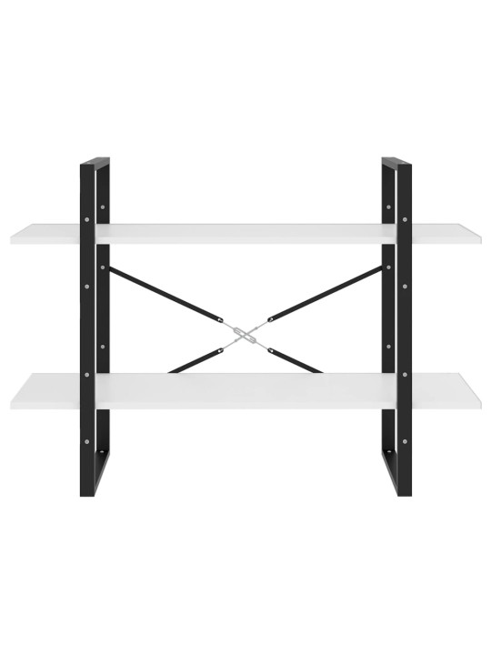 Knihovna se 2 policemi bílá 100 x 30 x 70 cm kompozitní dřevo