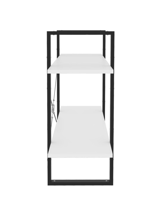 Knihovna se 2 policemi bílá 100 x 30 x 70 cm kompozitní dřevo