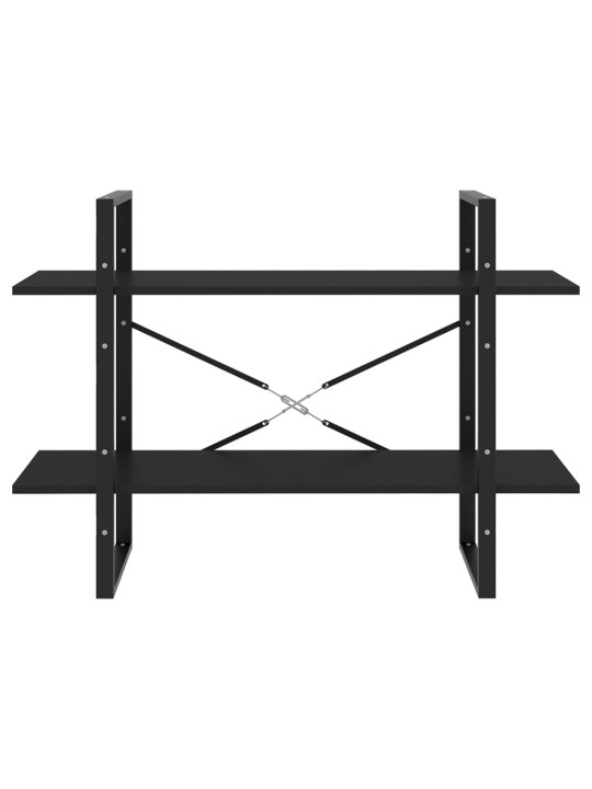 Knihovna se 2 policemi černá 100 x 30 x 70 cm kompozitní dřevo