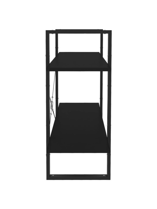 Knihovna se 2 policemi černá 100 x 30 x 70 cm kompozitní dřevo