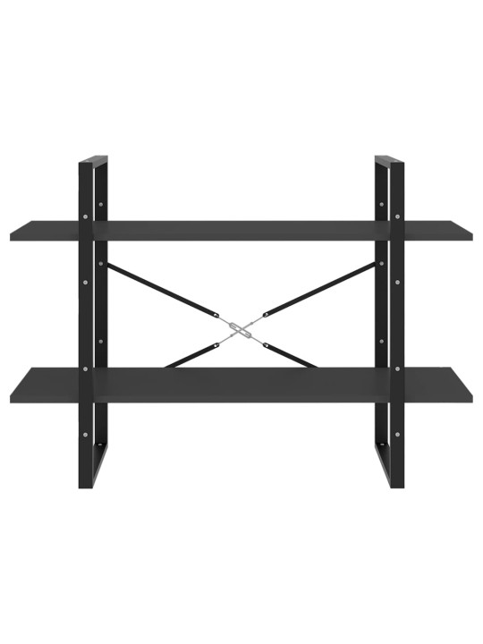 Knihovna se 2 policemi šedá 100 x 30 x 70 cm kompozitní dřevo