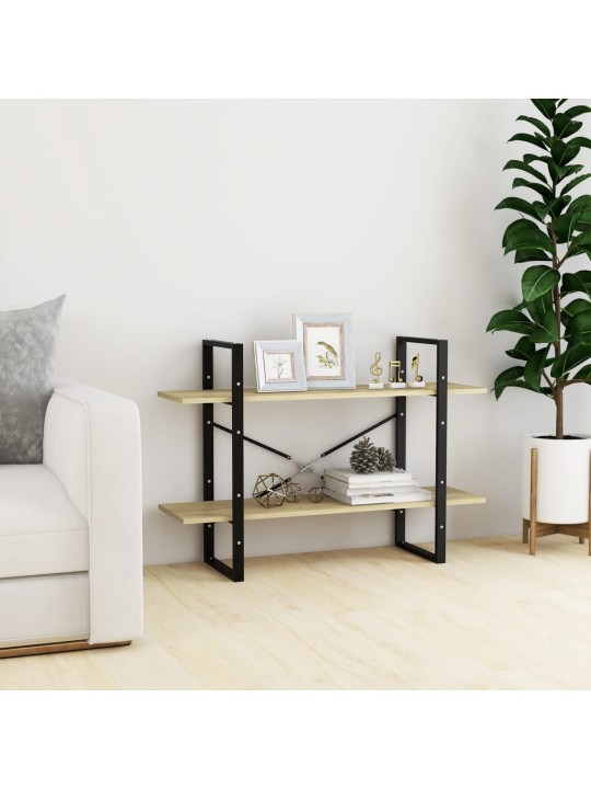 Knihovna se 2 policemi dub sonoma 100x30x70 cm kompozitní dřevo