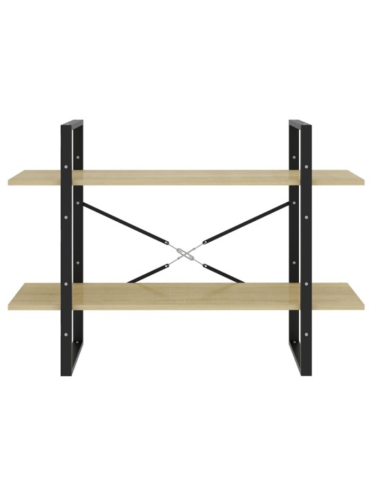 Knihovna se 2 policemi dub sonoma 100x30x70 cm kompozitní dřevo