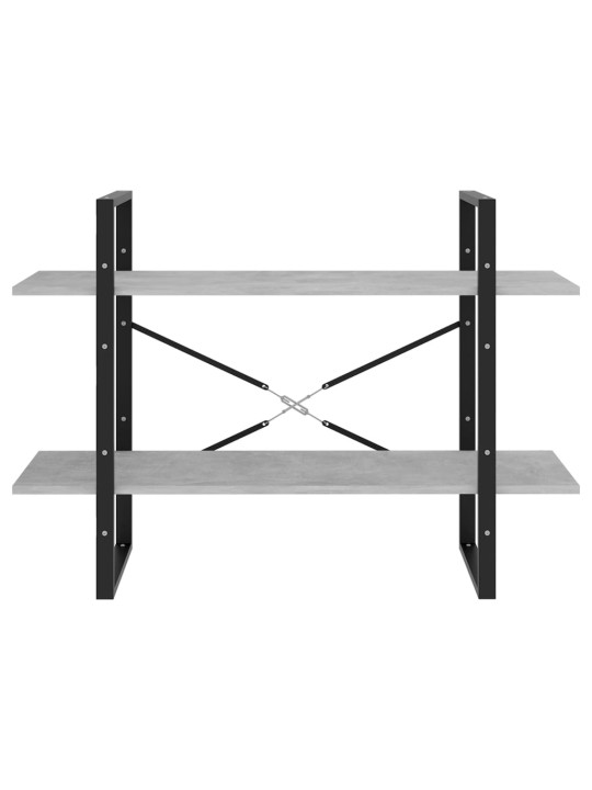 Knihovna se 2 policemi betonově šedá 100 x 30 x 70 cm kompozit