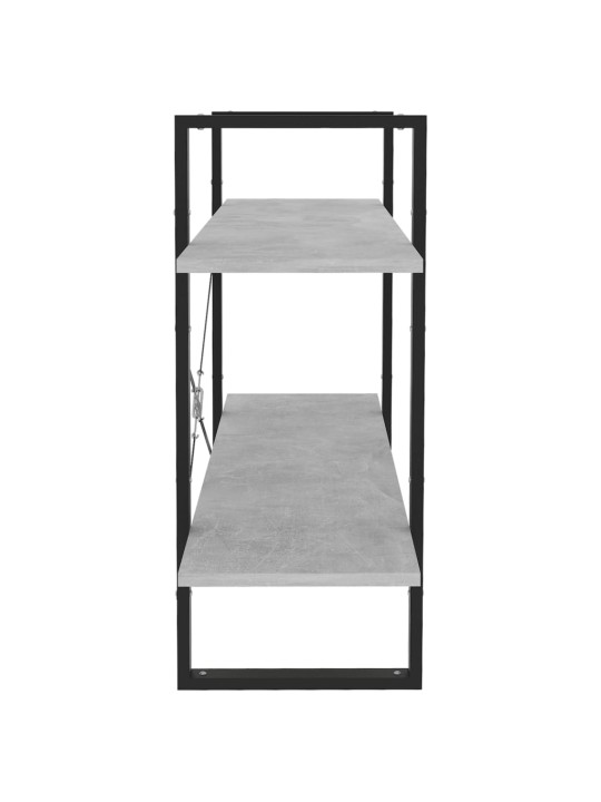 Knihovna se 2 policemi betonově šedá 100 x 30 x 70 cm kompozit