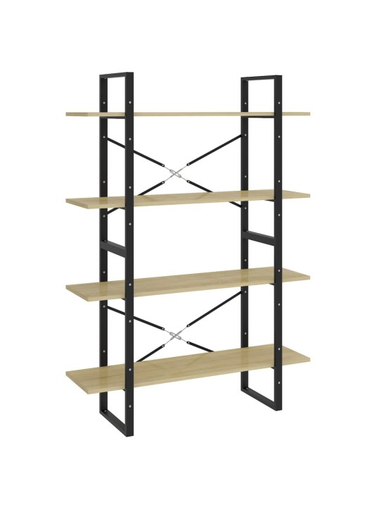 Knihovna se 4 policemi dub sonoma 100 x 30 x 140 cm kompozit