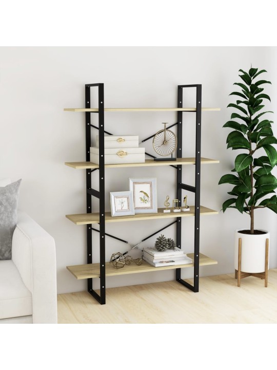 Knihovna se 4 policemi dub sonoma 100 x 30 x 140 cm kompozit
