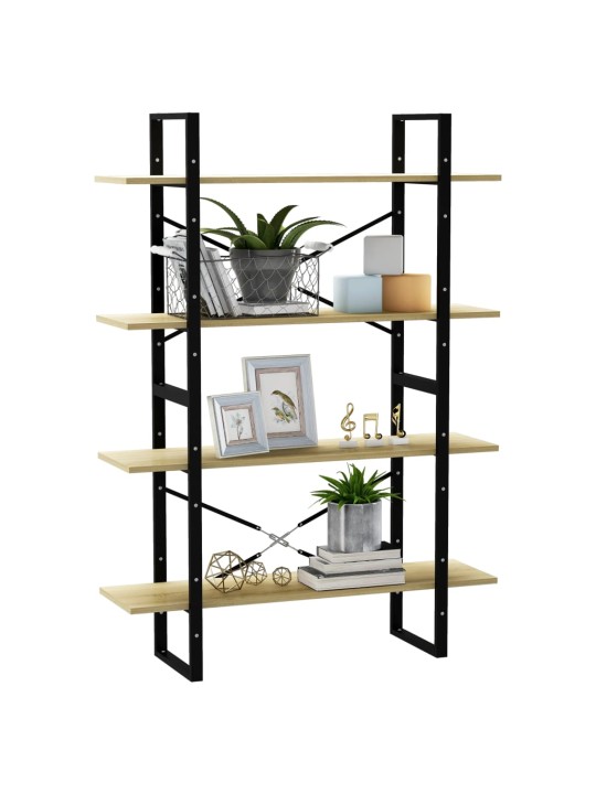 Knihovna se 4 policemi dub sonoma 100 x 30 x 140 cm kompozit