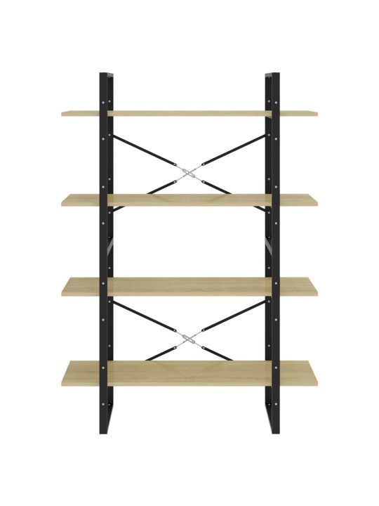 Knihovna se 4 policemi dub sonoma 100 x 30 x 140 cm kompozit