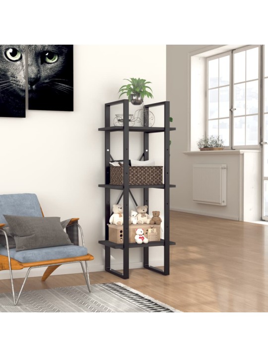 Knihovna se 3 policemi šedá 40 x 30 x 105 cm kompozitní dřevo