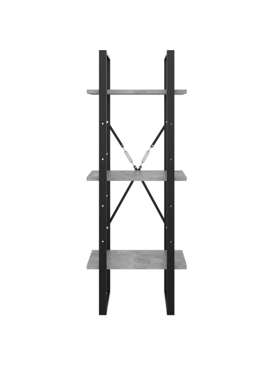 Knihovna se 3 policemi betonově šedá 40 x 30 x 105 cm kompozit