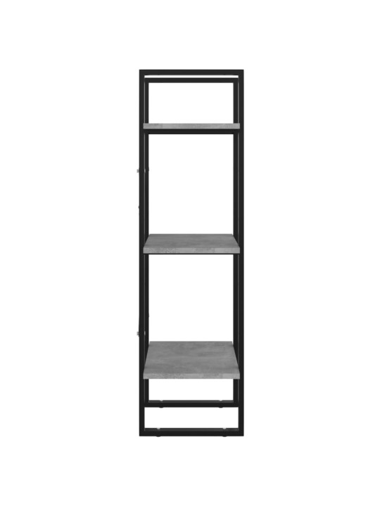 Knihovna se 3 policemi betonově šedá 40 x 30 x 105 cm kompozit