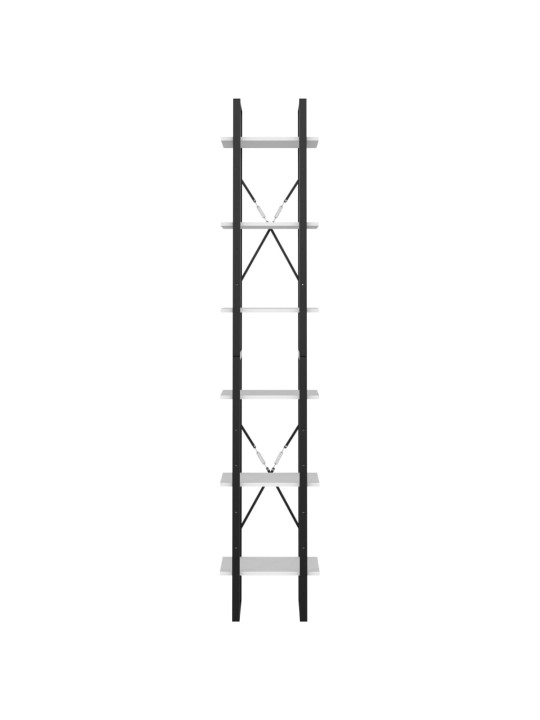 Knihovna se 6 policemi bílá 40 x 30 x 210 cm kompozitní dřevo