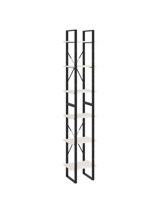Vysoký regál bílý 40 x 30 x 210 cm masivní borové dřevo