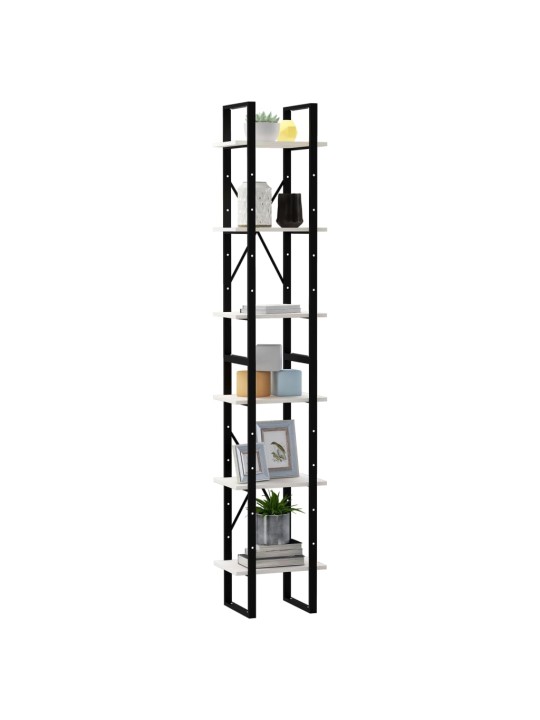 Vysoký regál bílý 40 x 30 x 210 cm masivní borové dřevo