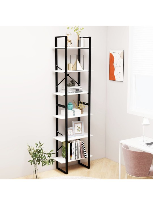 Úložný regál bílý 60 x 30 x 210 cm kompozitní dřevo