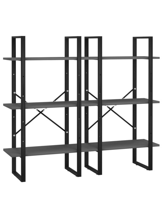 Úložný regál šedý 60 x 30 x 210 cm kompozitní dřevo