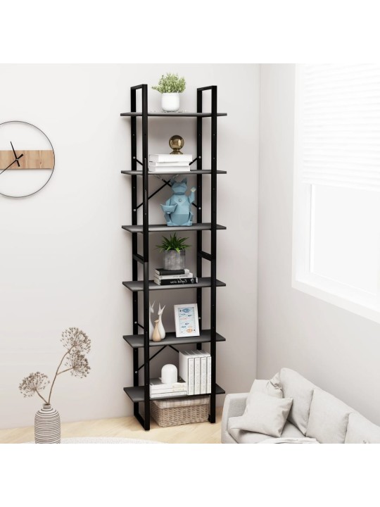 Úložný regál šedý 60 x 30 x 210 cm kompozitní dřevo