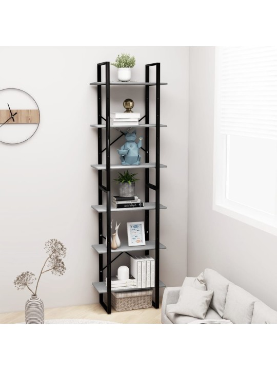 Úložný regál betonově šedý 60 x 30 x 210 cm kompozitní dřevo