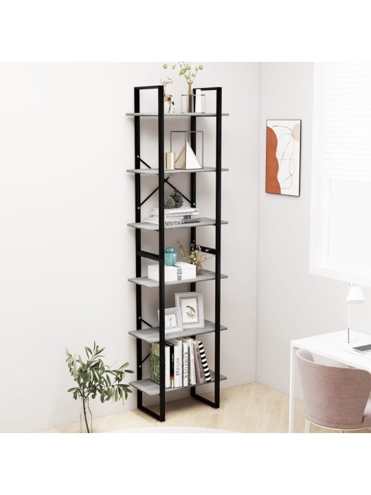 Úložný regál betonově šedý 60 x 30 x 210 cm kompozitní dřevo